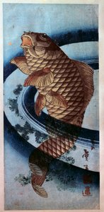 Japanese art: a carp. print by Katsushika Hokusai (1760-1849) 19th century Paris, Musee Guimet od Katsushika Hokusai