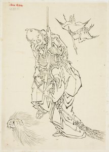 Jo a Uba; Téma Takasago, ca. 1815-1849 (inkoust na papíře) od Katsushika Hokusai