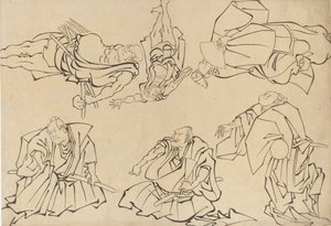 Kabuki herci, konec 18.-začátek 19. století. od Katsushika Hokusai