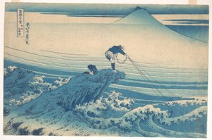 Kajikazawa v provincii Kai (Kōshū Kajikazawa), ze série „Třicet šest pohledů na horu Fuji“ (Fugaku sanjūrokkei) od Katsushika Hokusai
