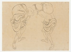 Dělníci, konec 18.-začátek 19. století. od Katsushika Hokusai