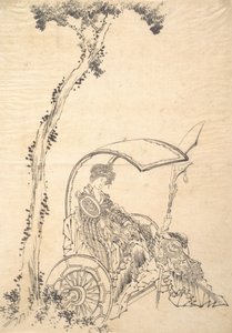 Dáma ve voze. od Katsushika Hokusai