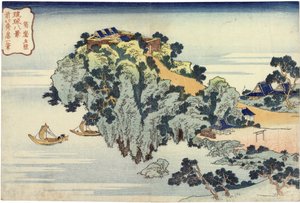 Večerní scéna v Jungai, ze série Osm pohledů na ostrovy Rjúkjú (Jungai sekisho) - tisk Katsushika Hokusai (1760-1849), japonské umění od Katsushika Hokusai