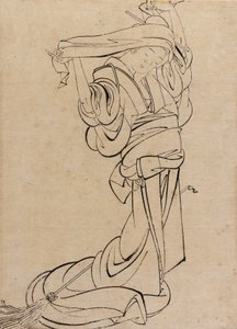 Maiden hrající samisen, konec 18.-začátek 19. století. od Katsushika Hokusai