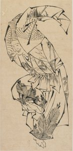 Tanečník, Manzai, konec 18.-začátek 19. století. od Katsushika Hokusai