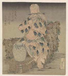 Muž v rouchu z listí od Katsushika Hokusai