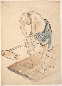 Muž na voru od Katsushika Hokusai