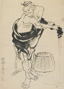 Muž, který si ždímal hábit, konec 18.-začátek 19. století. od Katsushika Hokusai