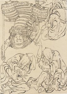 Různé postavy, konec 18.-začátek 19. století. od Katsushika Hokusai