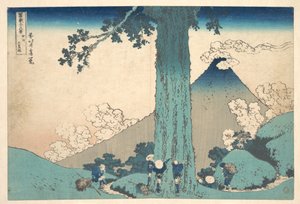 Průsmyk Mišima v provincii Kai (Kōshū Mišima goe), ze série „Třicet šest pohledů na horu Fudži“ (Fugaku sanjūrokkei) od Katsushika Hokusai