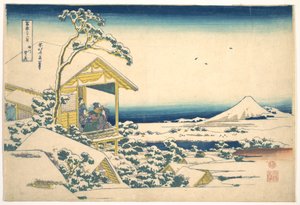 Ráno po sněhu v Koishikawě v Edu (Koishikawa yuki no ashita), ze série Třicet šest pohledů na horu Fudži (Fugaku sanjūrokkei) od Katsushika Hokusai