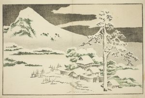 Hora Fuji v zimě, z Obrázkové knihy realistických obrazů Hokusai od Katsushika Hokusai