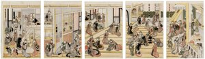 Nový rok v nevěstinci Ogi-ya od Katsushika Hokusai