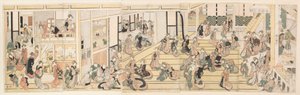 Nový rok v nevěstinci Ōgiya v Yoshiwara od Katsushika Hokusai