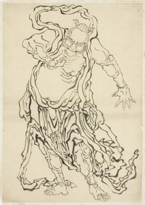 One of the Nio (A Guardian), c.1815-1849 (inkoust na papíře) od Katsushika Hokusai