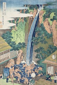 Vodopády Rōben u hory Ōyama v provincii Sagami od Katsushika Hokusai
