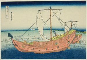 Sea Lane Off Kazusa Province (Kazusa no kairo), ze série „Třicet šest pohledů na horu Fuji (Fugaku sanjurokkei)“ od Katsushika Hokusai