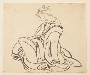 Sedící žena od Katsushika Hokusai
