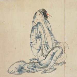 Sedící kurtizána, konec 18.-začátek 19. století. od Katsushika Hokusai