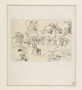 Náčrtky Shishi od Katsushika Hokusai