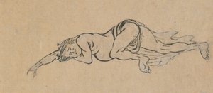 Spící muž, konec 18.-začátek 19. století. od Katsushika Hokusai