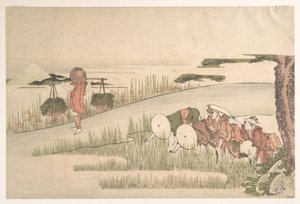 Jaro na rýžových polích od Katsushika Hokusai