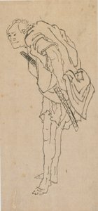 Stojící muž, konec 18.-začátek 19. století. od Katsushika Hokusai