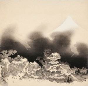 Bouře v horách od Katsushika Hokusai