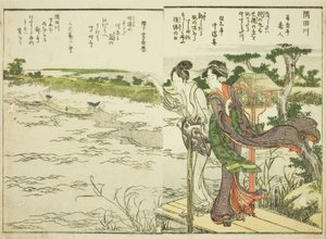 Řeka Sumida, od sv. 1 ilustrované knihy „Jemné pohledy na východní hlavní město na první pohled (Toto shokei ichiran)“ od Katsushika Hokusai