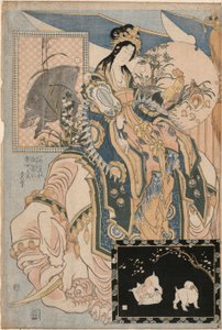 Tang Lady on a White Elephant, ze sady Reklama Giant Straw Works in a Fair Attraction od Katsushika Hokusai