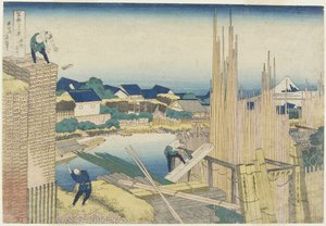Tatekawa v Honjo, 1831-1834 od Katsushika Hokusai