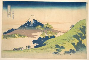 Průsmyk Inume v provincii Kai (Kōshū Inume tōge), ze série „Třicet šest pohledů na horu Fuji“ (Fugaku sanjūrokkei) od Katsushika Hokusai
