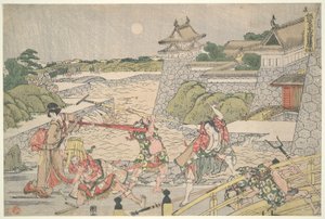 Loajální liga čtyřiceti sedmi R?nin (Ch?shingura), dějství III: Kampei napaden Bannai a jeho muži od Katsushika Hokusai