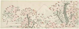 Hora Fudži s kvetoucími třešněmi od Katsushika Hokusai