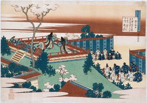 Báseň Sojo Henjo“, ze série „Sto básní vyprávěných sestrou“ od Katsushika Hokusai