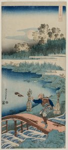The Rush Gatherer, ze série Pravé zrcadlo čínské a japonské poezie, 1834-1835. od Katsushika Hokusai