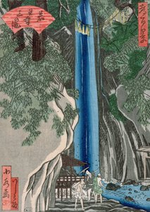 Vodopád (barevný dřevoryt) od Katsushika Hokusai