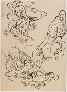 Tři muži gestikulující, konec 18.-začátek 19. století. od Katsushika Hokusai