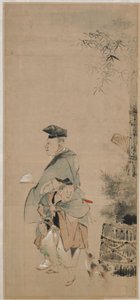 Dva baviči procházejí na Nový rok, období Edo, ca. 1798-1801. od Katsushika Hokusai