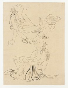 Dva muži odpočívající v létě, období Edo, 19. století. od Katsushika Hokusai