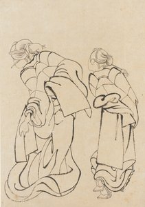 Dvě ženy, konec 18.-začátek 19. století. od Katsushika Hokusai