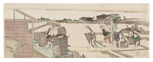 Vykládka bonito určeného k prodeji od Katsushika Hokusai