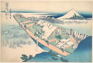 Ušibori v provincii Hitachi (Jōšū Ušibori), ze série „Třicet šest pohledů na horu Fudži“ (Fugaku sanjūrokkei) od Katsushika Hokusai