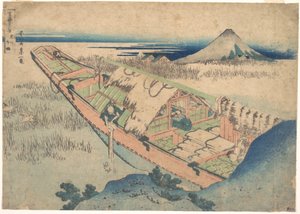 Ušibori v provincii Hitachi (Jōšú Ušibori), ze série „Třicet šest pohledů na horu Fudži“ (Fugaku sanjūrokkei) od Katsushika Hokusai