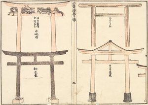 Různé typy oblouků torii od Katsushika Hokusai