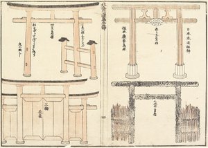 Různé typy Torii Arch, 1816 od Katsushika Hokusai