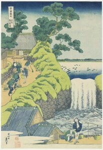 Vodopád v Aoigaoka v Edo, c. 1833 od Katsushika Hokusai