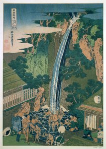Vodopád Roben, Oyama, Japonsko, 1827 od Katsushika Hokusai