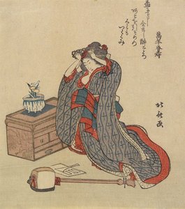 Žena, která si upravuje vlasy, 1797-1819 od Katsushika Hokusai