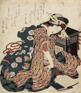 Žena čte knihu, 1822 od Katsushika Hokusai